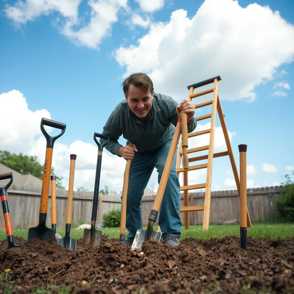 Digging, Setting Posts, and Adding the Rails and Rungs for Your DIY Playground Monkey Bars