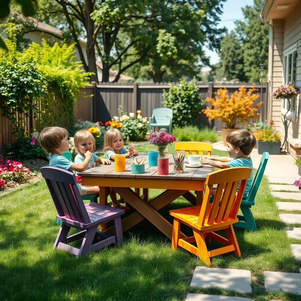 Kids' Picnic Tables and Outdoor Chairs for Backyard