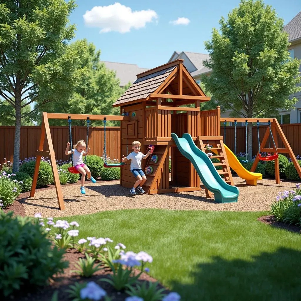 Amazing Residential Playground Equipment for Small Backyards