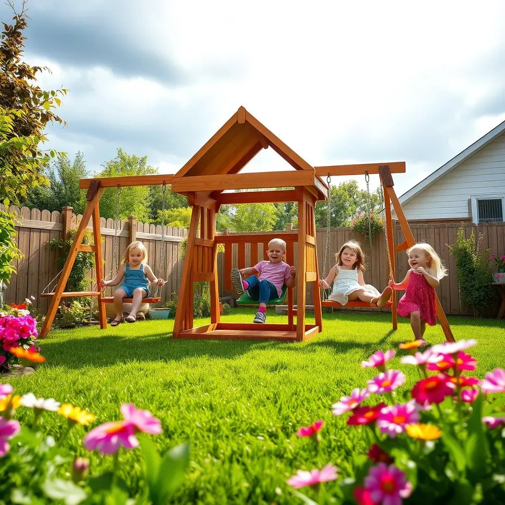 Absolute Fun: KidKraft Swing Set Playset Outdoor Playground