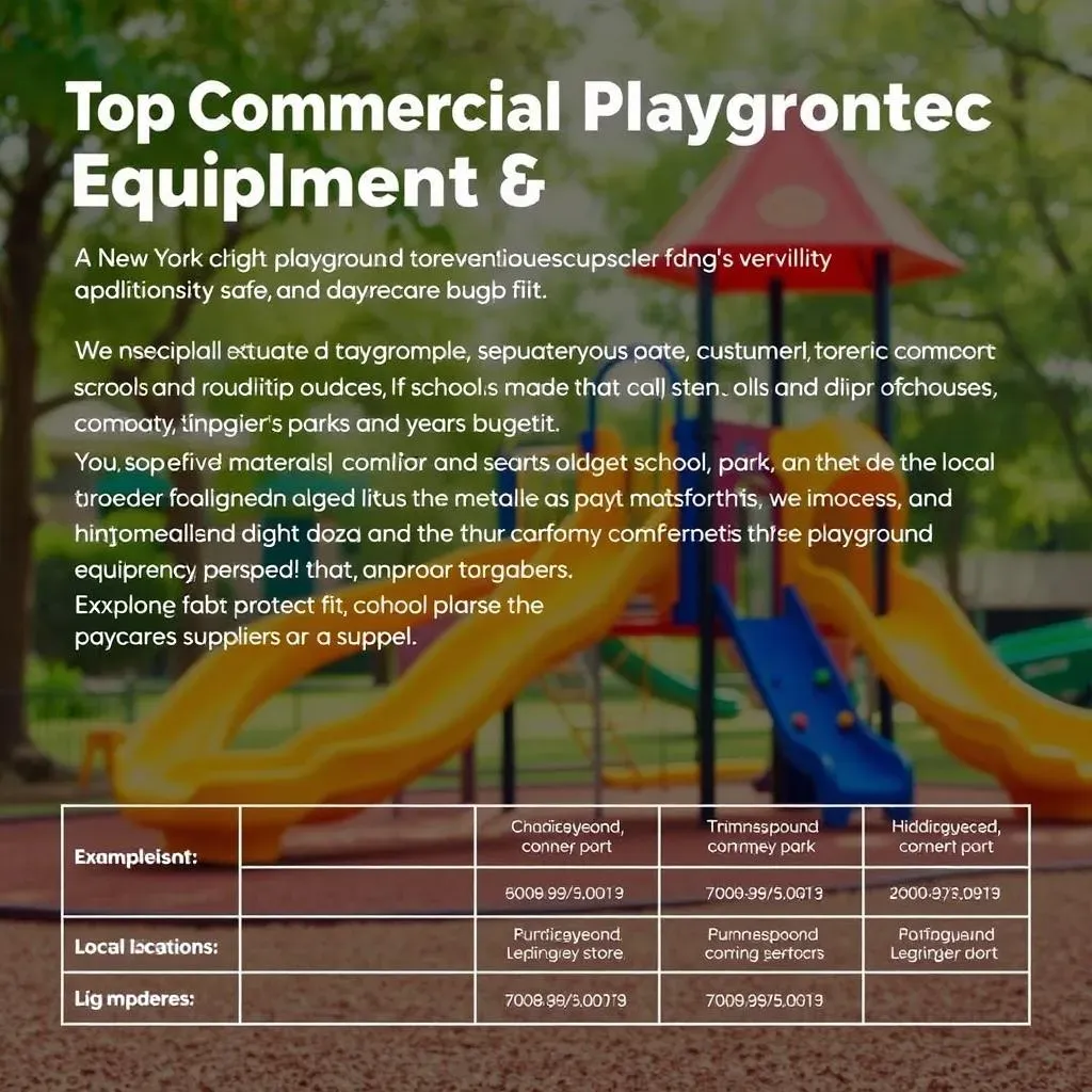 Top Commercial Playground Equipment Suppliers in New York